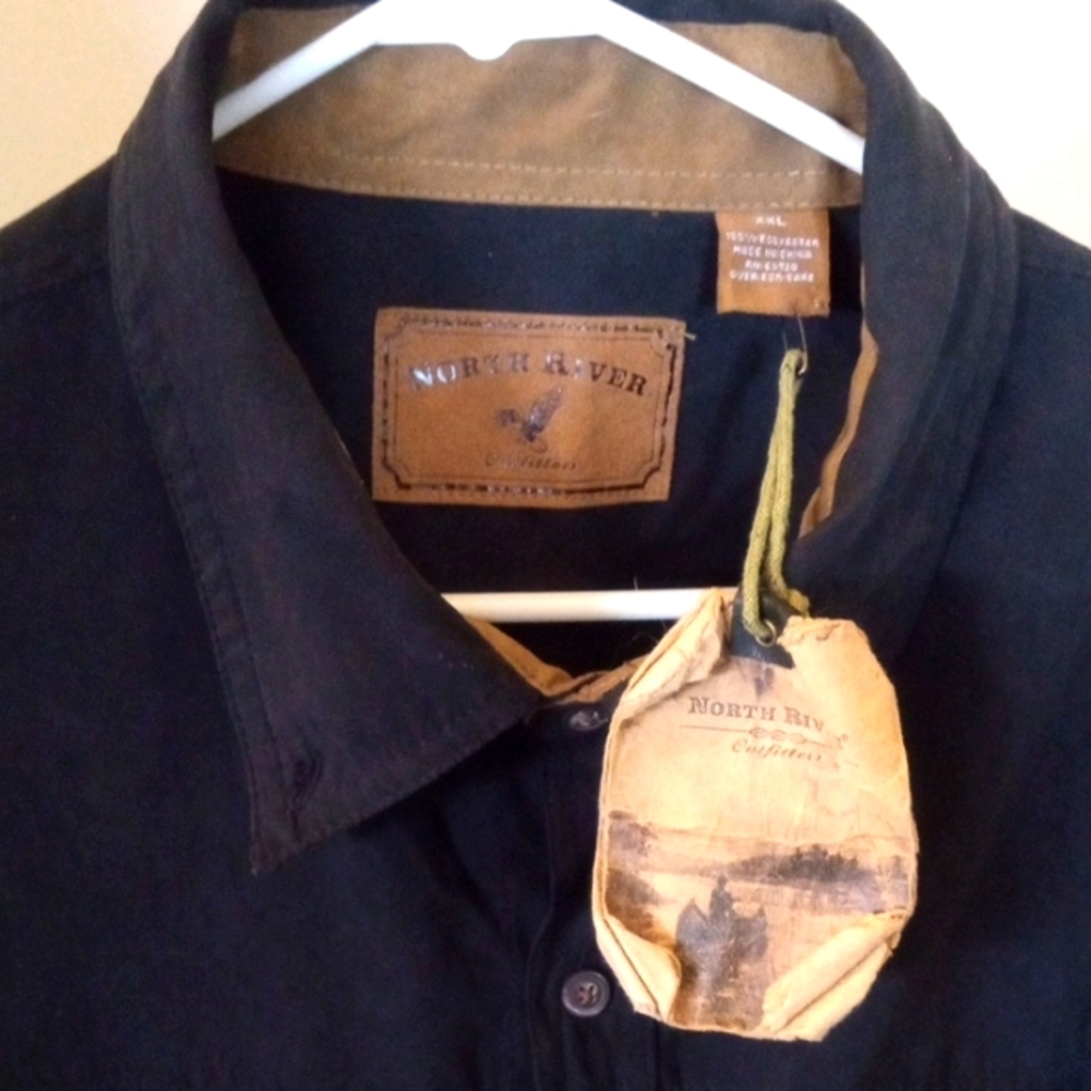 North River Black Button-Up Long Sleeve Shirt, Jacket